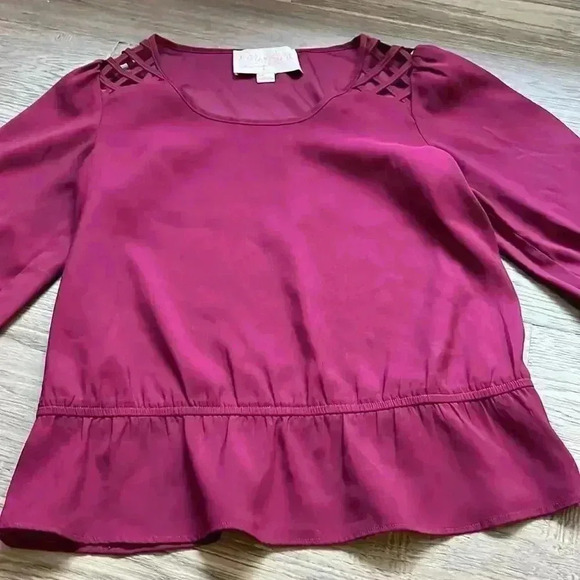 RORY Beca | Plum  fuchsia quarter sleeve blouse - Picture 2 of 9